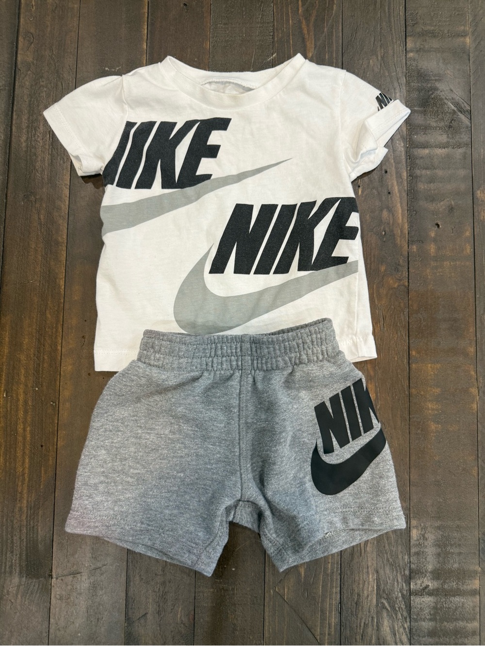 Nike 12 month Gray Logo Shorts with Black Swoosh